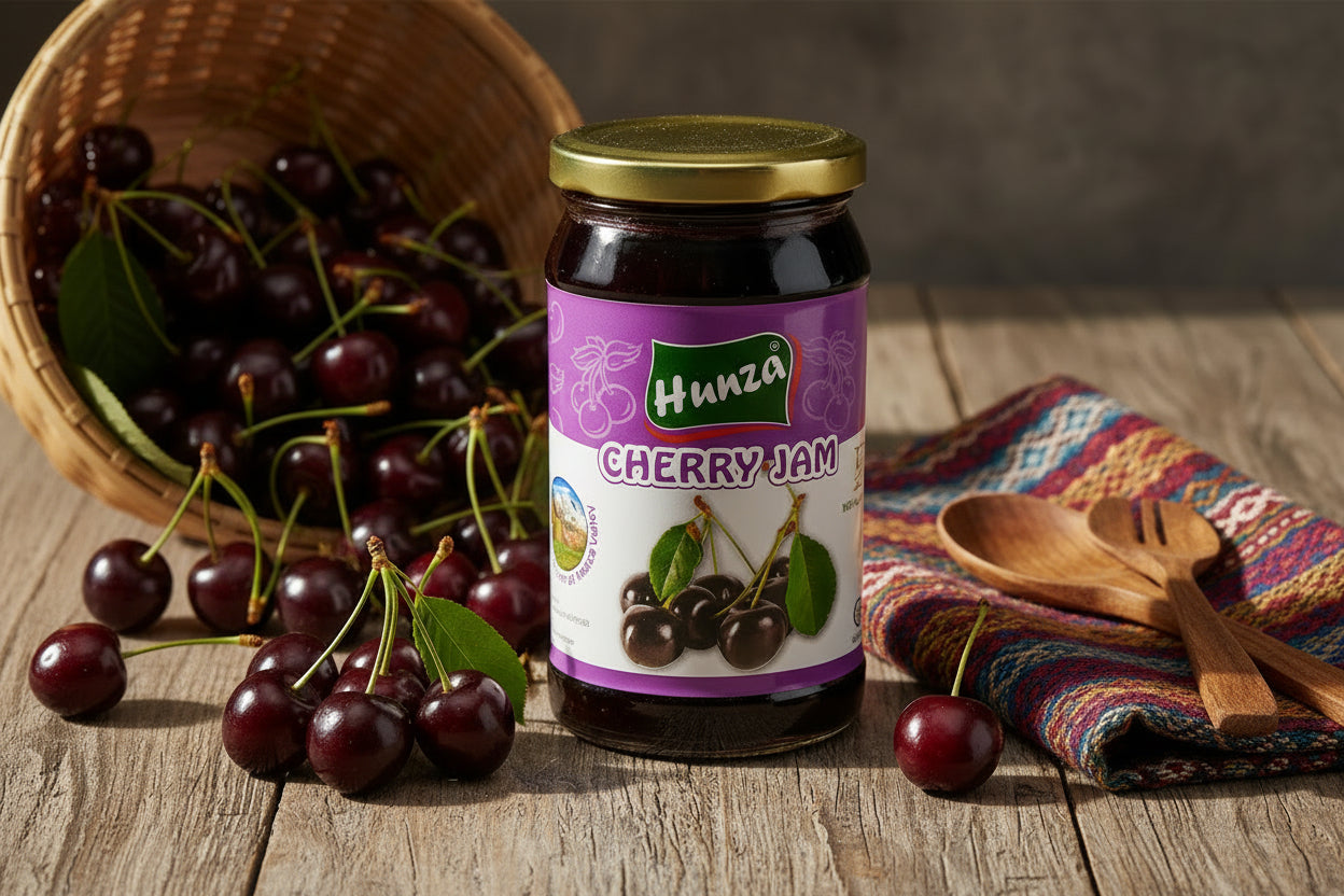 Cherry Jam extracted from fresh cherries of Gilgit Baltistan